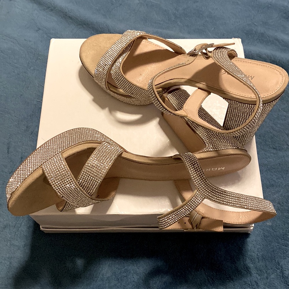 MARIPE WOMENS LEILANI PLATFORM SANDAL - SILVER